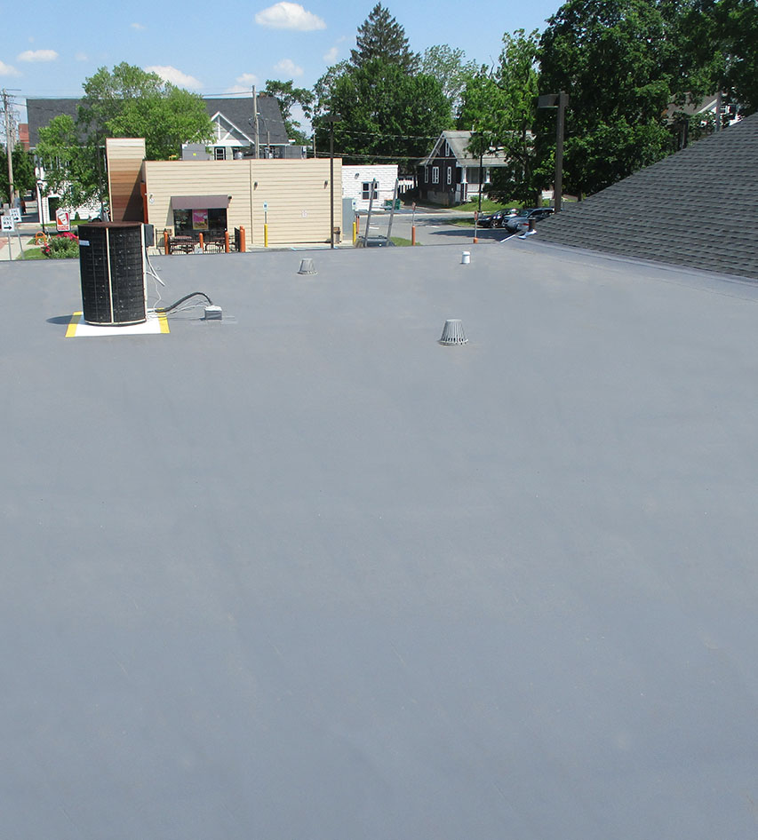A new flat commercial roof installation in Poughkeepsie, NY