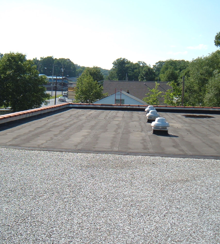 A freshly repaired commercial roof in New Windsor, NY.