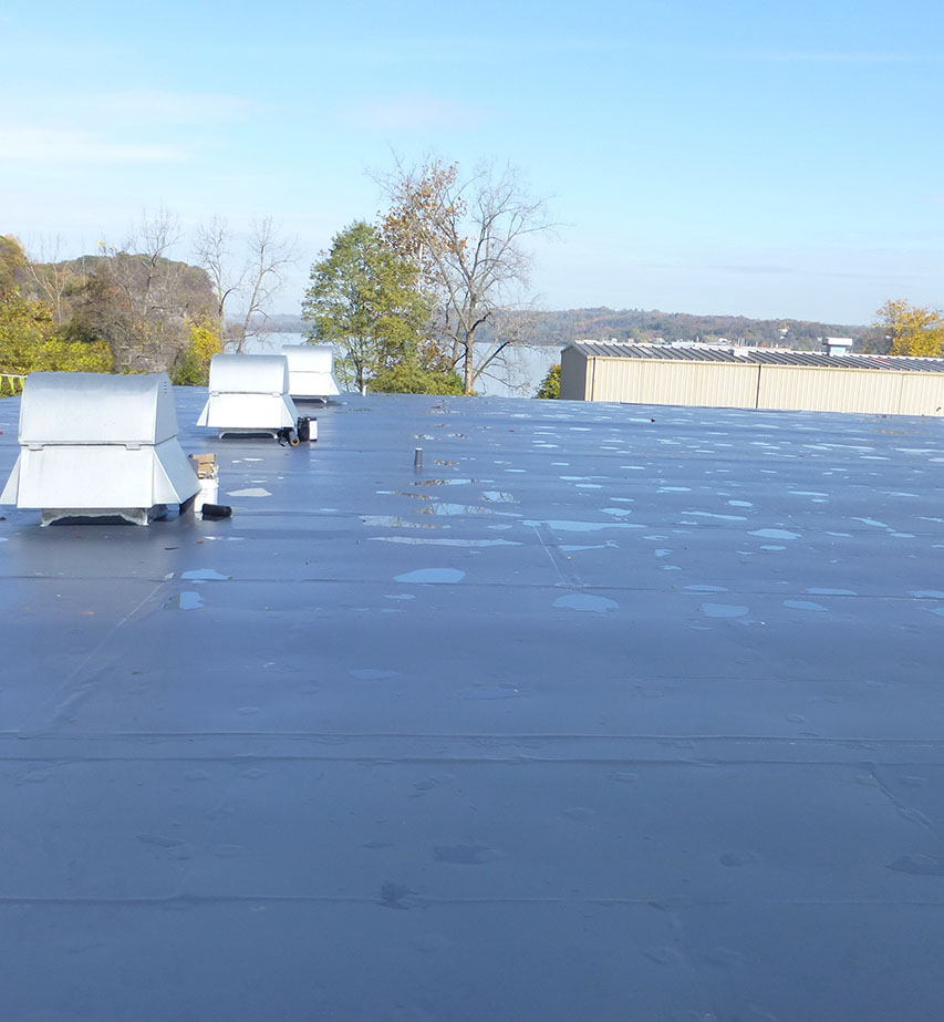 A flat commercial roof in New Windsor, NY.