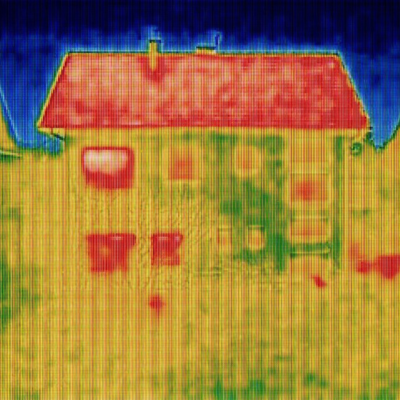 Thermal image of a home
