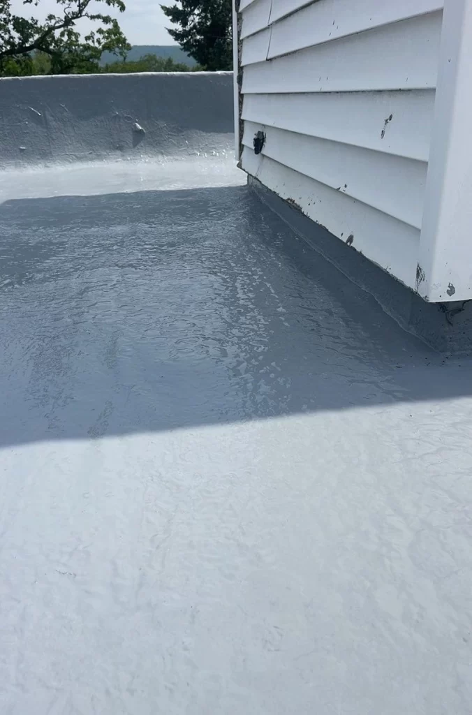 A new coating on a commercial roof in Parsippany, NJ