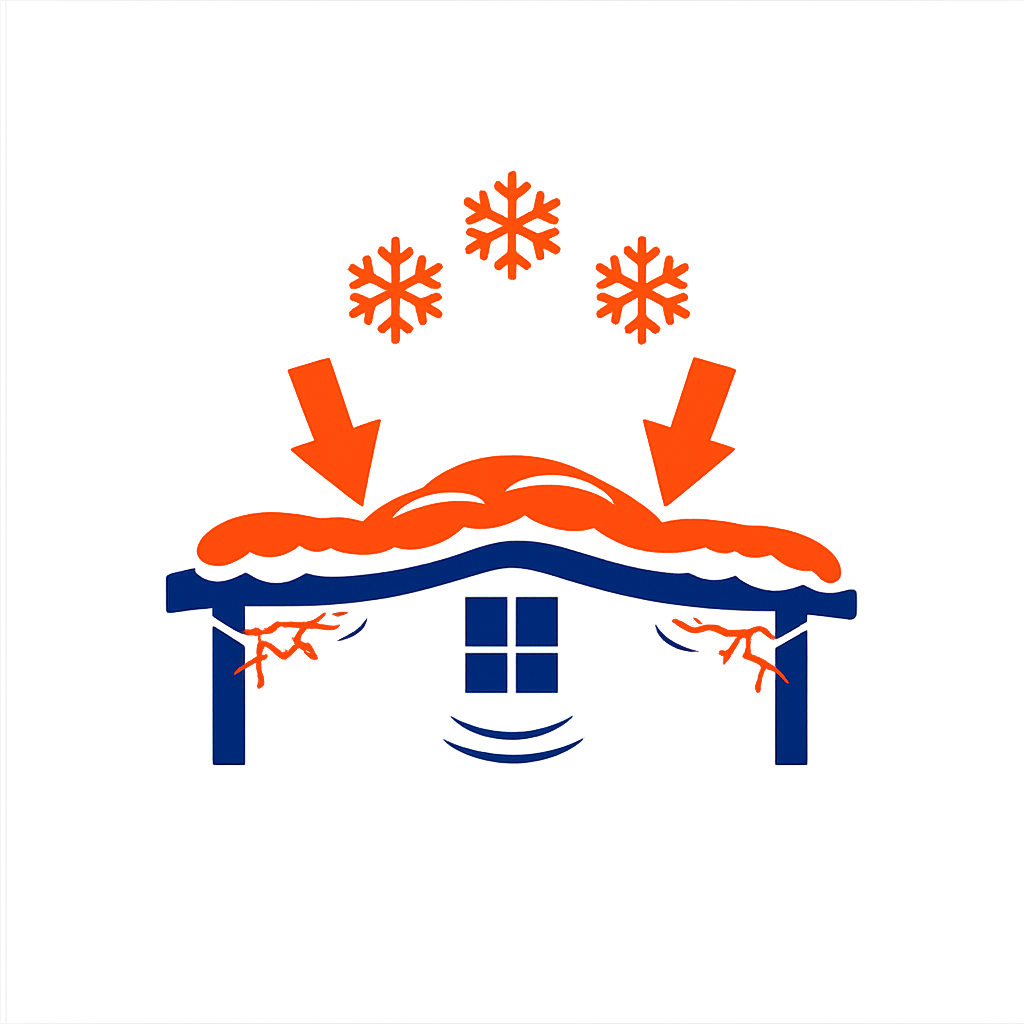 winter sagging roof icon